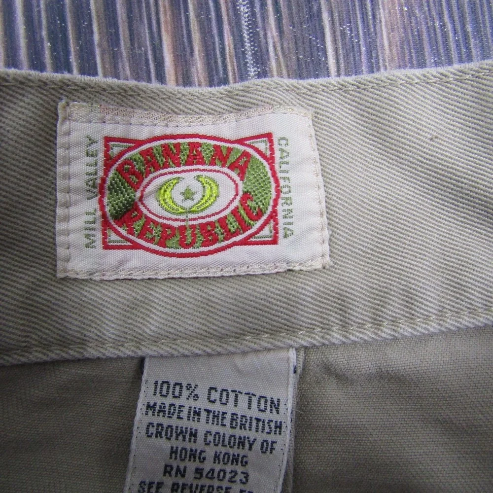 Banana Republic Pleated Chino Shorts Mens 34 Beige Canvas 7